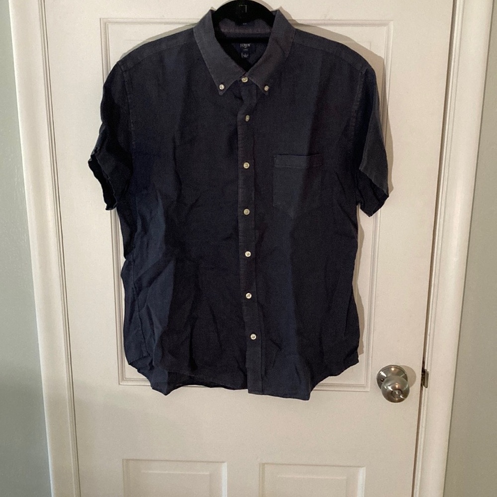 Navy Short Sleeve Button Down